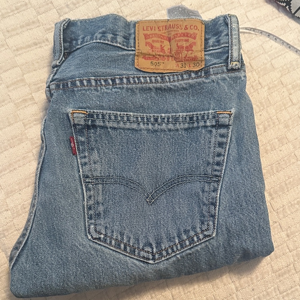Levi's Men's 505 Light Blue Straight Jeans